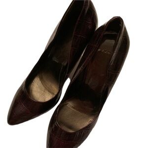 Jessica Simpson Womens Shoes Burgundy Alligator Style Size 7B